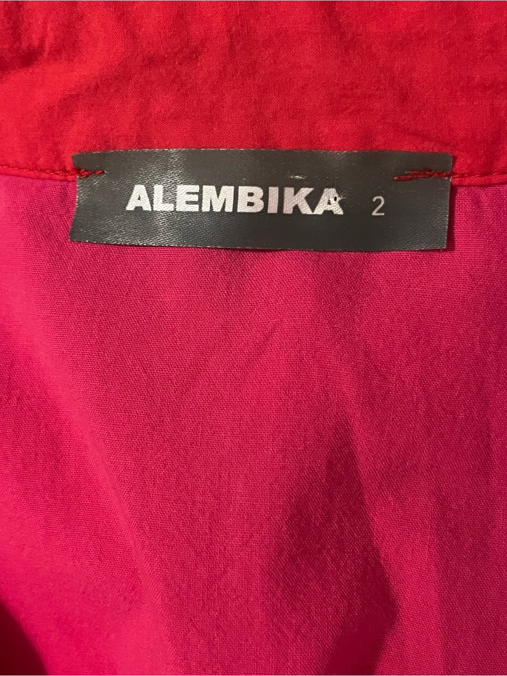 Alembika Orange Pink Colorblock Maxi Shirt Dress Size 2 Oversized Cotton Artsy - Picture 11 of 12